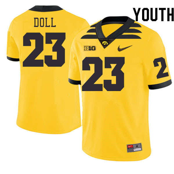 Youth #23 Brevin Doll Iowa Hawkeyes College Football Jerseys Stitched-Gold